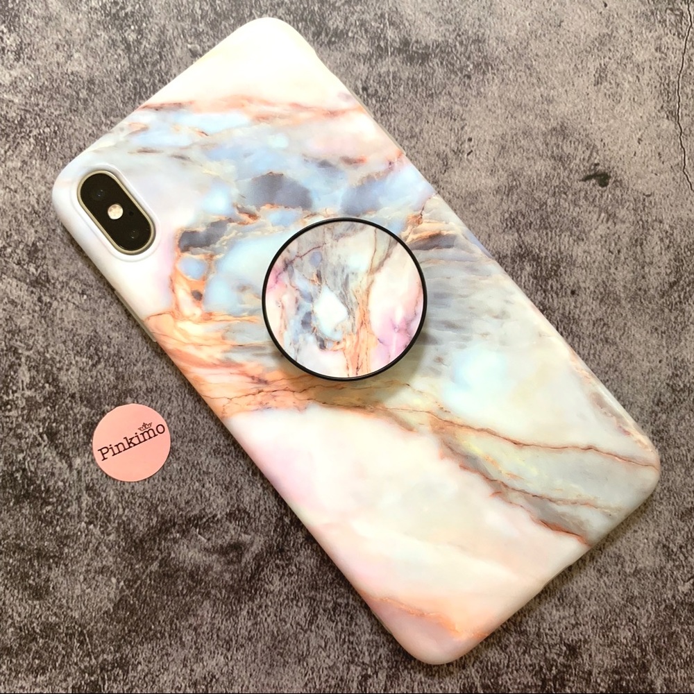 💕iPhone XS Max/XS Marble Pattern Case w/Socket